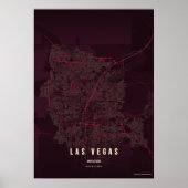Las Vegas Ruby Poster Print Nevada Kaart Muurkunst (Voorkant)