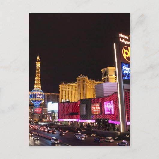 Las Vegas 's nachts Briefkaart (Voorkant)