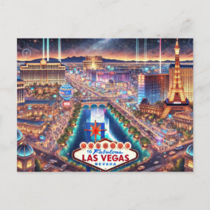 Las Vegas 's nachts Briefkaart