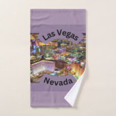 Las Vegas 's nachts met neonverlichting Nevada Bad Handdoek (Handdoek)