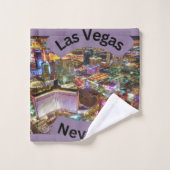 Las Vegas 's nachts met neonverlichting Nevada Bad Handdoek (Wasdoekje)