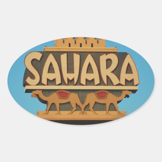 Las Vegas Sahara Casino Landmark Architecture Ovale Sticker (Voorkant)
