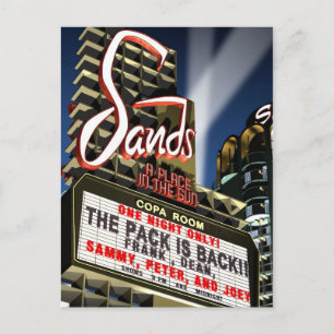 Las Vegas Sands Hotel Retro Neon Briefkaart