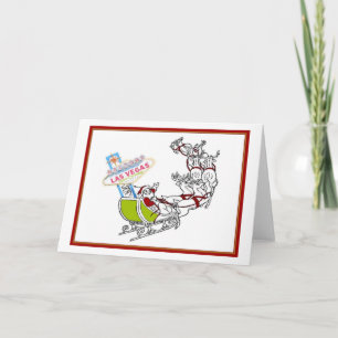 Las Vegas Santa met Sign Kaart