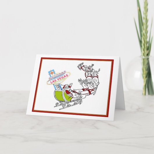 Las Vegas Santa met Sign Kaart (Voorkant)