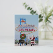 Las Vegas Santa & Rodolph Merry-Briefkaart voor ke Feestdagenkaart (Staand voorkant)