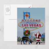 Las Vegas Santa & Rodolph Merry-Briefkaart voor ke Feestdagenkaart (Voorkant / Achterkant)