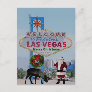 Las Vegas Santa & Rodolph Merry-Briefkaart voor ke Feestdagenkaart