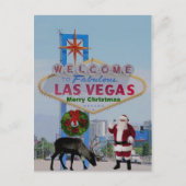 Las Vegas Santa & Rodolph Merry-Briefkaart voor ke Feestdagenkaart (Voorkant)