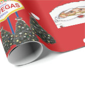 Las Vegas Santas Merry kerstwrapping Paper Cadeaupapier (Rol Hoek)