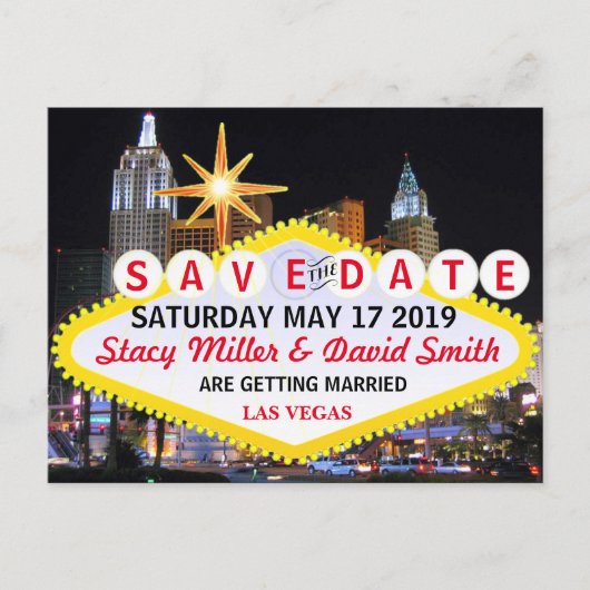 Las Vegas Save the Date Aankondigingskaart (Voorkant)