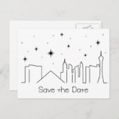 Las Vegas Save the Date Aankondigingskaart (Voorkant / Achterkant)