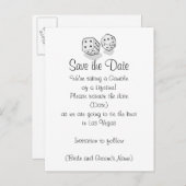 Las Vegas Save the Date Aankondigingskaart (Voorkant / Achterkant)
