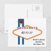 Las Vegas Save the Date Aankondigingskaart (Voorkant / Achterkant)
