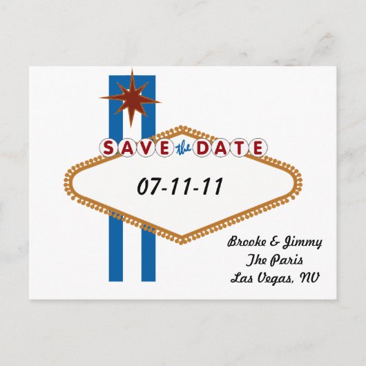 Las Vegas Save the Date Aankondigingskaart (Voorkant)