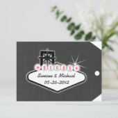 Las Vegas Save the Date Bagage Label (Staand voorkant)