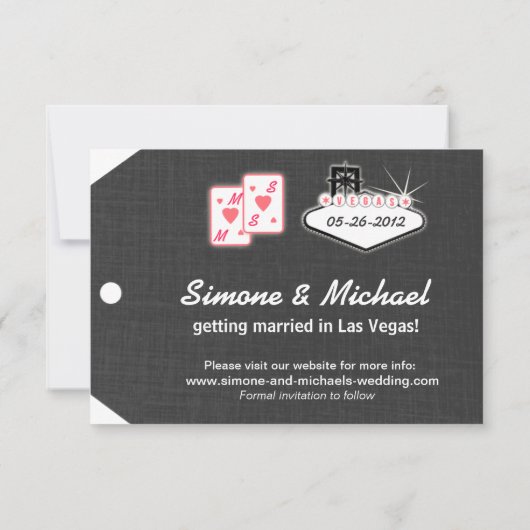 Las Vegas Save the Date Bagage Label (Achterkant)