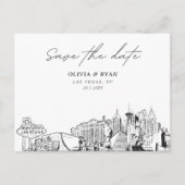 Las Vegas Save the Date Briefkaart Elegante bruilo (Voorkant)