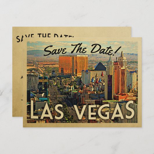 Las Vegas Save The Date  Briefkaarten (Voorkant / Achterkant)