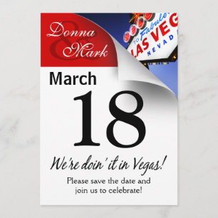 Las Vegas Save the Date Calendar Page
