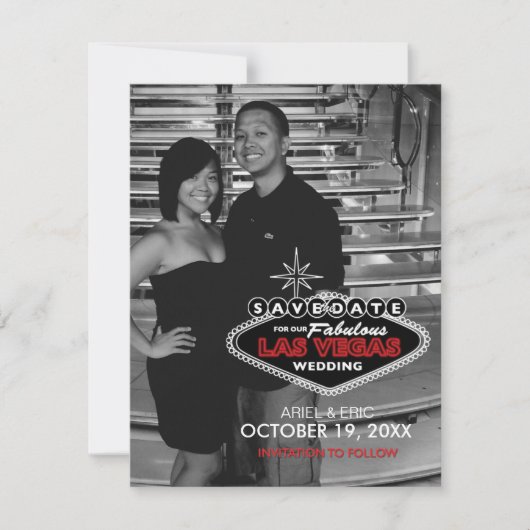 Las Vegas Save-the-Date Custom Briefkaart (Voorkant)