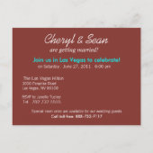 Las Vegas Save The Date (donkerrood) Aankondigingskaart (Achterkant)