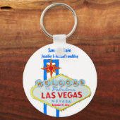 Las Vegas Save the Date Gepersonaliseerd Occasion Sleutelhanger (Voorkant)