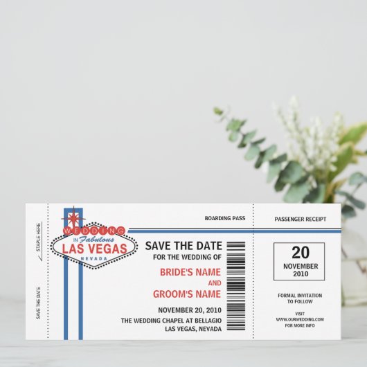 Las Vegas Save the Date Invitations (Staand voorkant)