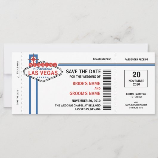 Las Vegas Save the Date Invitations (Voorkant)