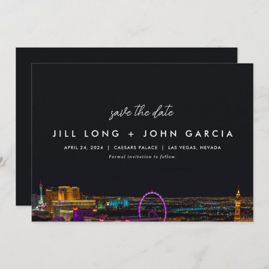 Las Vegas Save the Date Kaart (Voorkant / Achterkant)