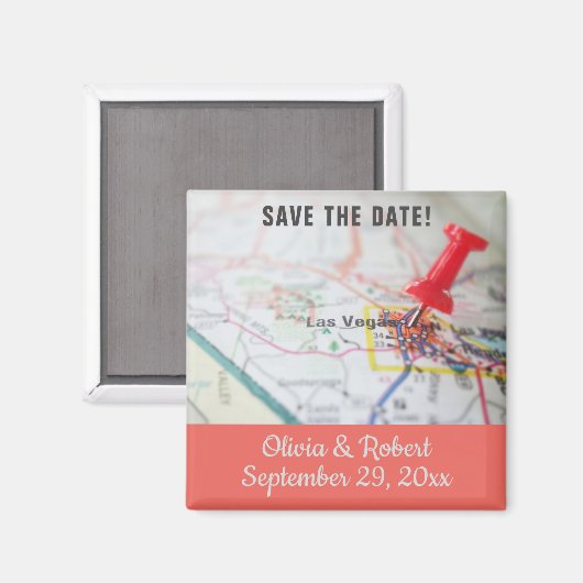 Las Vegas Save the Date Magneet (Voorkant / Achterkant)
