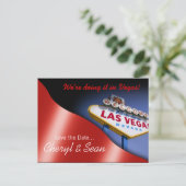 Las Vegas Save The Date (metallic rood) Aankondigingskaart (Staand voorkant)