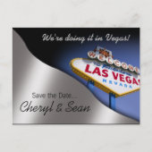 Las Vegas Save The Date (metallic zilver) Aankondigingskaart (Voorkant)