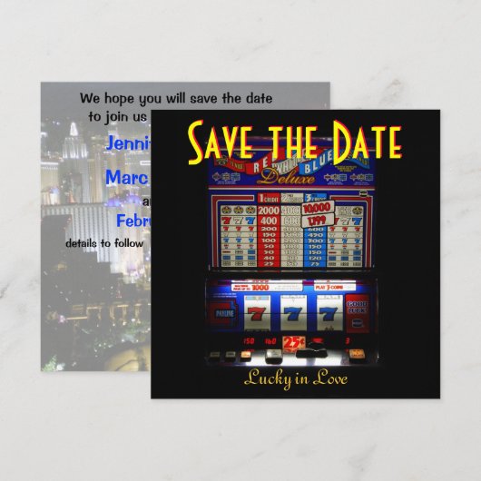 Las Vegas Save the Date Slot Machine (Voorkant / Achterkant)