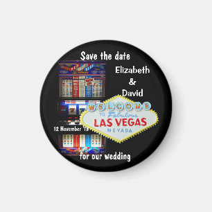 Las Vegas Save the Date Slot Machine Magneet