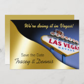 Las Vegas Save the Date Trouw Uitnodiging (Voorkant / Achterkant)