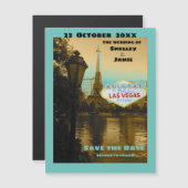 Las Vegas Save the Date turquoise Magnet (Voorkant / Achterkant)