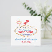 Las Vegas Save the Date Wedding Cards (Staand voorkant)