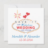Las Vegas Save the Date Wedding Cards (Voorkant)