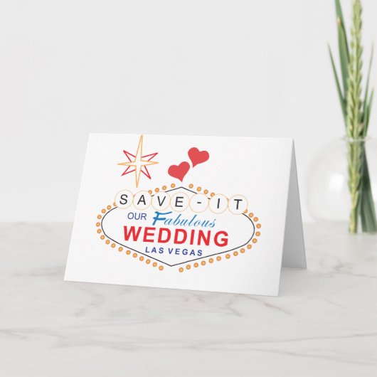 Las Vegas Save the Date Wedding Cards Aankondiging (Voorkant)