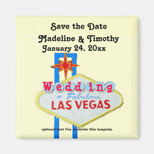 Las Vegas Save the Date Wedding Neon Sign Magneet