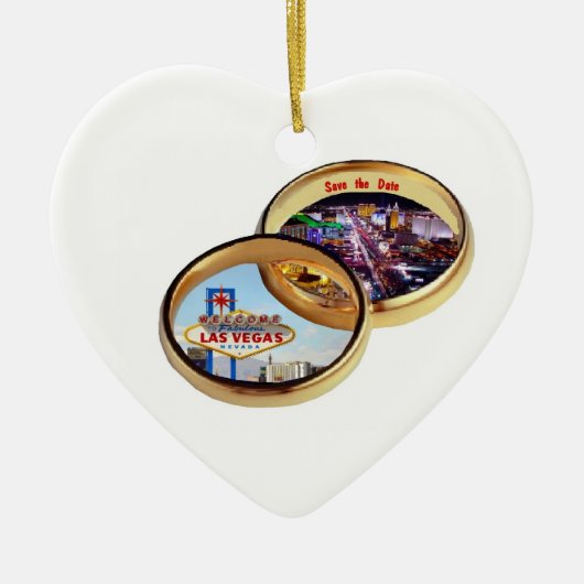 Las Vegas Save the Date Wedding Rings Ornament (Voorkant)