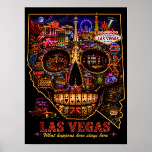 Las Vegas Schedel Artprint Staat van Geest Poster