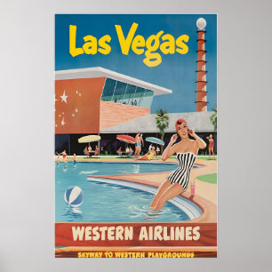 Las Vegas Schilderij Nevada Kunstprint Westerse Re Poster