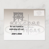 Las Vegas  Sepia Bruiloft Save The Date Aankondigingskaart (Achterkant)