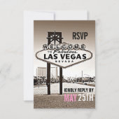 Las Vegas  Sepia Modern Bruiloft RSVP (Voorkant)