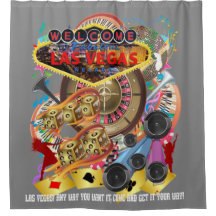 Las Vegas Shower Curtain Collectie Gray