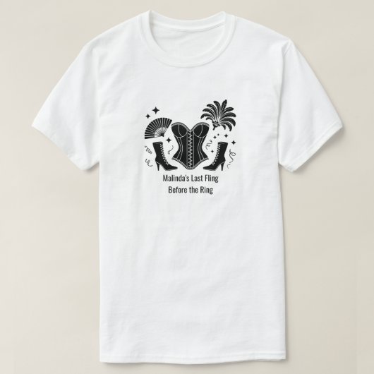 Las Vegas Showgirl Bridesmaid Bachelorette Party T-shirt (Design voorkant)