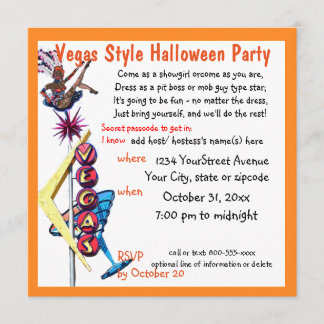 Las Vegas Showgirl Halloween Party Kaart