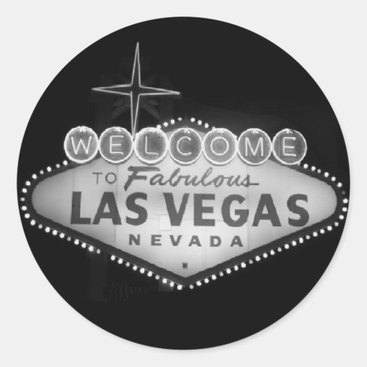 Las Vegas Sign B/W Sticker (Voorkant)